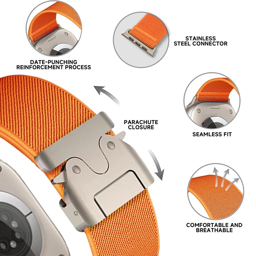 Nylon Loop Strap For Apple Watch Ultra 2 Band 49mm 44mm 46mm 42mm 40mm 45mm 41mm Elastic Bracelet IWatch Series 10 9 8 7 6 3 SE