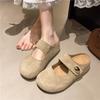 Inner height-increasing slippers for women to wear new thick-soled bag head half slippers with skirt and one pedal slippers