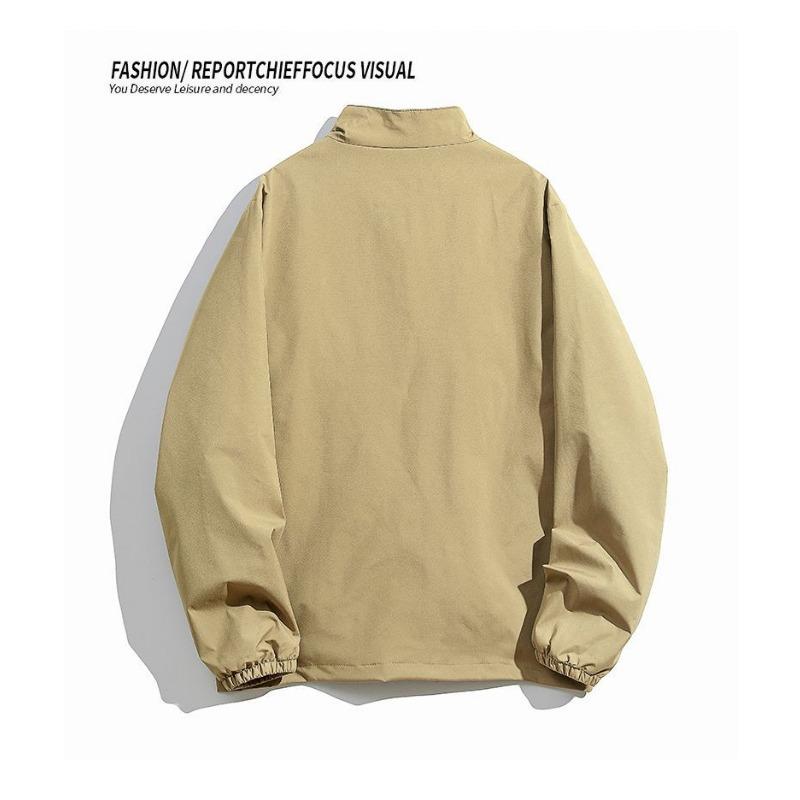 Men's Autumn Jacket Stand Collar Double Layer Thin Jacket 2026 New Trendy Versatile Windproof Windbreaker Jacket