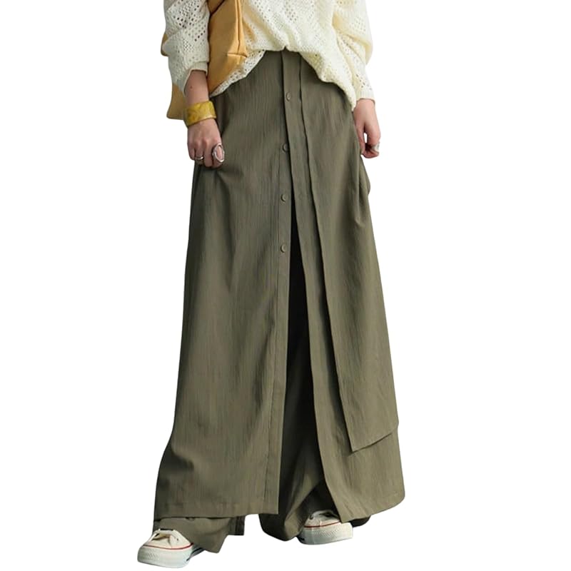 

[antiqua] [Antica] layered pants ladies bottoms long PY-00786 Onesize 02 khaki beige