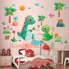 Cartoon Dinosaur Wall Stickers for Kids Room Self Adhesive Removable Nursery Bedroom Wall Decor Boy Girl Childrens Wall Art Vinyl Decals