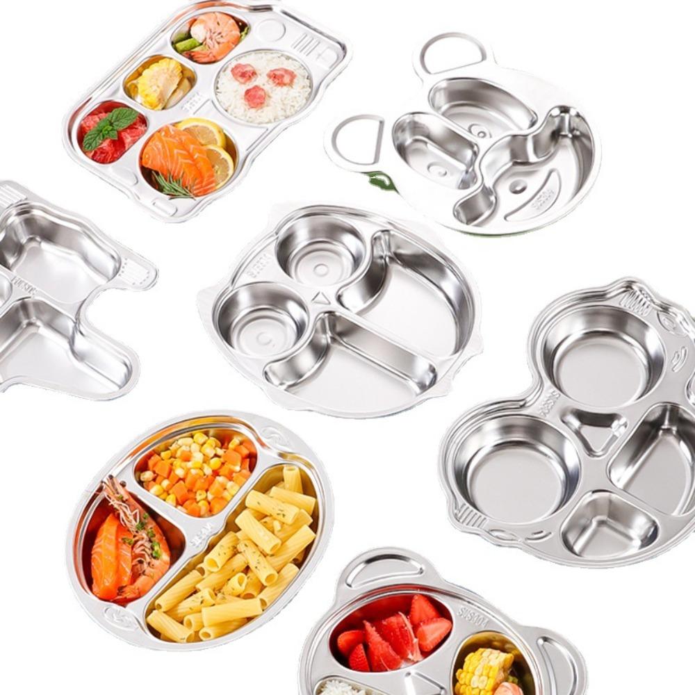 Cartoon Pattern Children's Dinner Plate Divided Snack Tray Tableware Food Feeding Dishes  Gift
