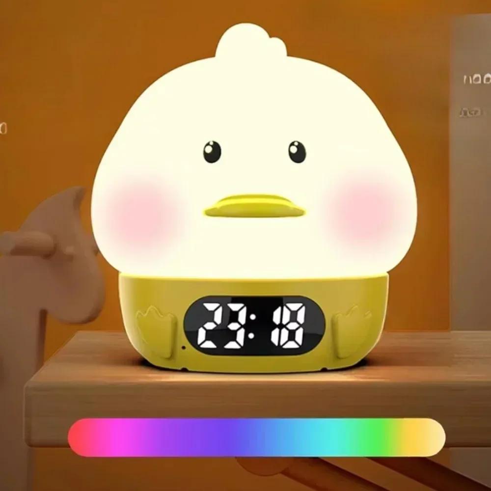 Süße bunte Ente Elektronische Schreibtischuhr Timer Nachttisch Klapplampe Atmosphärisches Nachtlicht Wecker Kinderzimmer Geschenk
