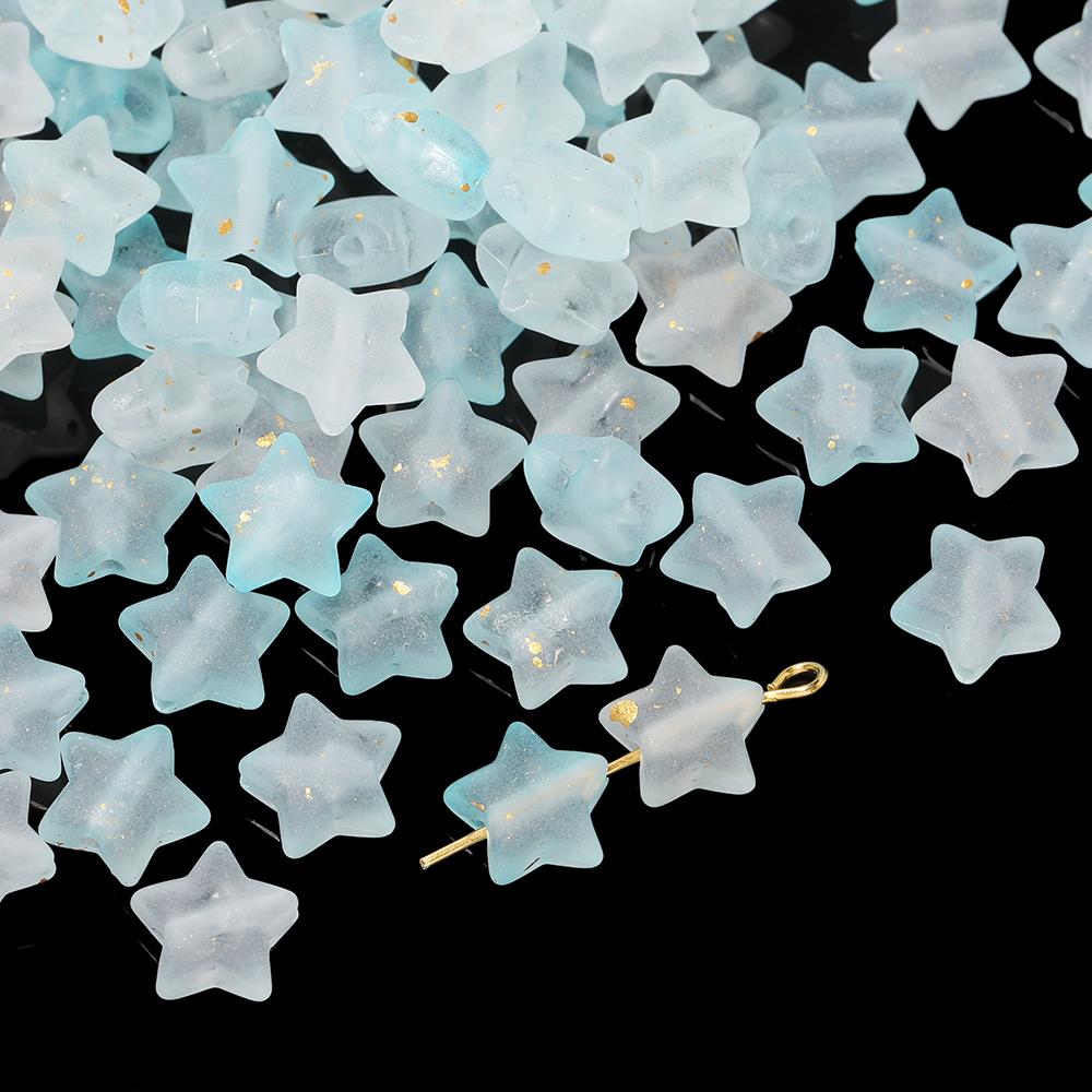 50pcs Acrylic Colorful Beads Star Shaped Spacer Beads for DIY Necklaces Bracelets Keychains Earrings Jewelry Making Accessories