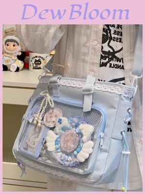 Sweet Transparent Tote Bag With Polyester Material For Daily Use