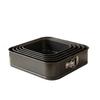 3pcs Carbon Steel Springform Cake Pan Quadrate Non-Stick Cheesecake Pan Snap Button Rolled Edge Springform Pan Set