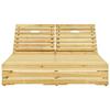 VidaXL Chaise longue double et coussins noir, Pin imprégné