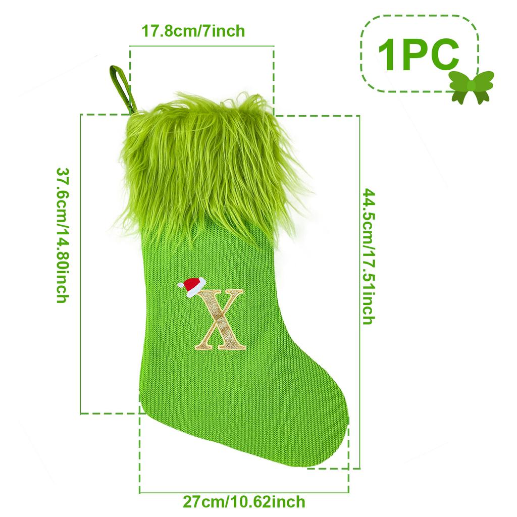 Christmas Green Knitting Stocking Merry Christmas Decor For Home 2025 Xmas Ornaments Decor Navidad Noel Kerst New Year Gift 2025