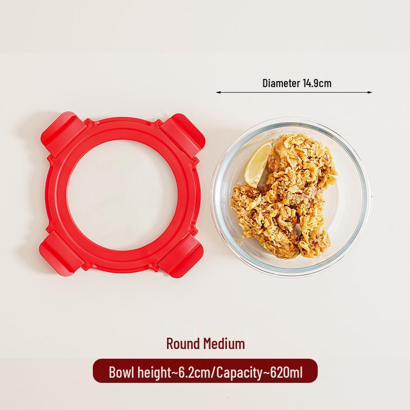 High Borosilicate Glass Lunch Box - Office Worker Bento Box with Fresh-Keeping Seal