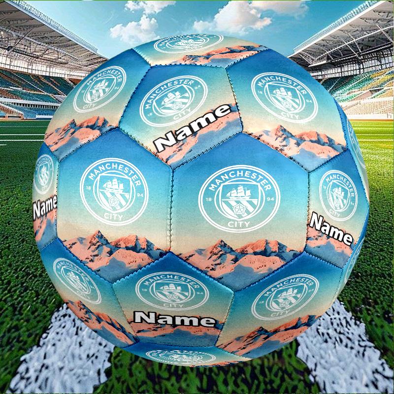 Custom Name Personalized Manchester City FC-A Print Size 5 Soccer Ball Training & Match Football, for Team, Kicking, Gift for Football Enthusiasts
