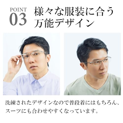 FEELLIFE Men's Stylish Reading Glasses, Nylon Gunmetal, Sabae Planning, Includes Package and Case, FLM-006-2, +2.50