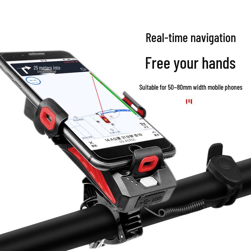 Lishi 4-in-1 High-Brightness Bike Light with Phone Holder