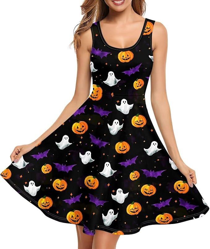 Summer Dress Casual Sleeveless Vest Cotton Skating Vest Short Medium and Long Dress