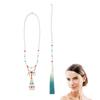 Pearls Necklace with Long Tassel Trendy Classic Style Neck Decor Necklace for Bridesmaid Wedding Masquerade