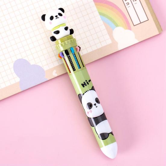 Kugelschreiber in Pandabär-Form Glattes Schreibgefühl Stift 10 Farben in einem Design Druckkugelschreiber für Schule Büro