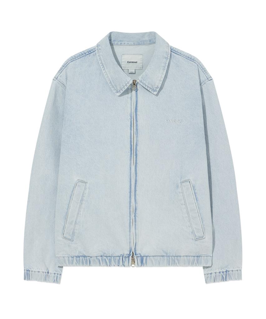 COVERNAT Denim Zip-Up Jacket Light Blue