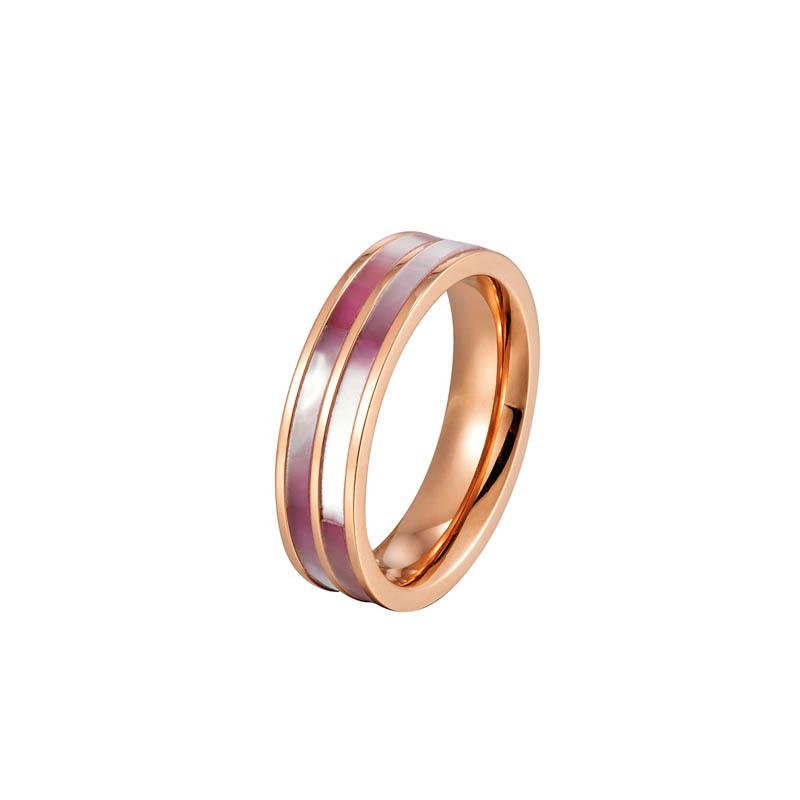 

Легкая роскошь Двухслойное кольцо с перламутром Нишевое Простое кольцо Женское Титановая сталь Высокая стойкость цвета Ювелирные изделия 9