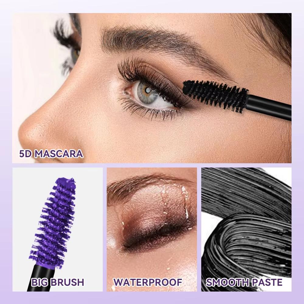 5D Volume Lash Mascara Vodeodolná a dlhotrvajúca prírodná zhusťujúca rýchloschnúca maskara na predlžovanie rias