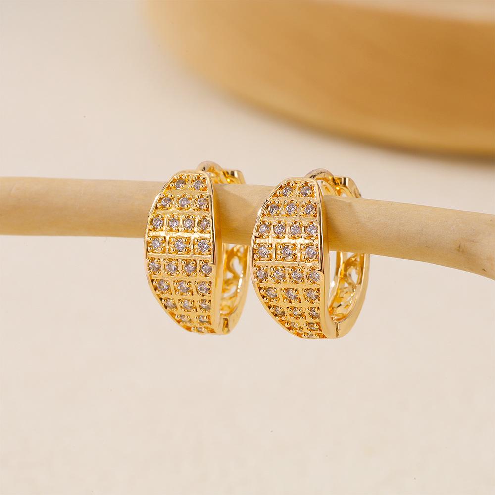 Gold Multi-Style Zircon Hoop Earrings for Women