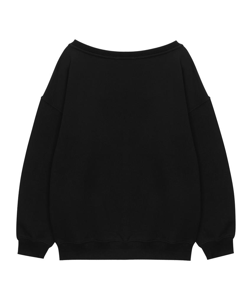 Sailpeulei One Shoulder Eyelet Sweatshirts / Black