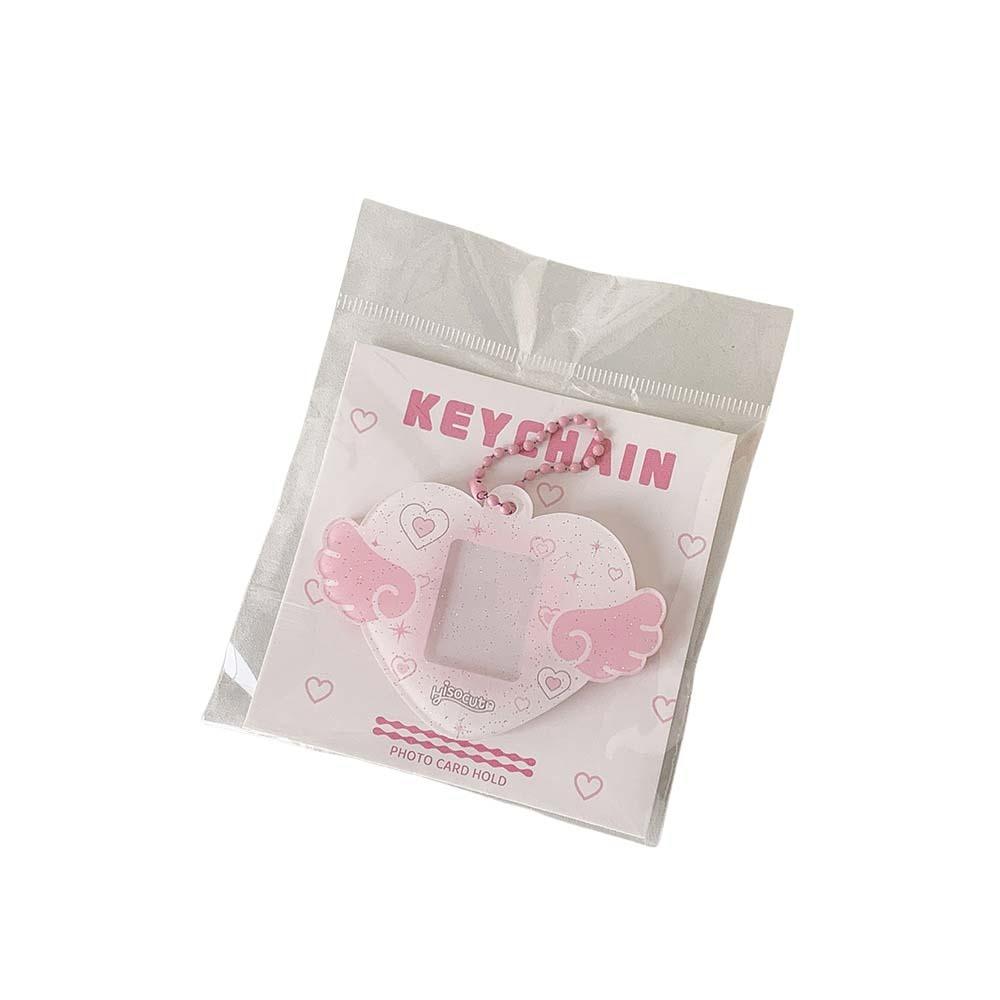 With Keychain Mini Photocard Holder Acrylic Card Cover Hanging Decoration ID Photo Photocard Frame Korean Style