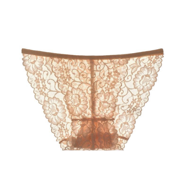 Breathable Lace Low Waist Women's Panties, Seductive Hip Lifting Triangle Panties