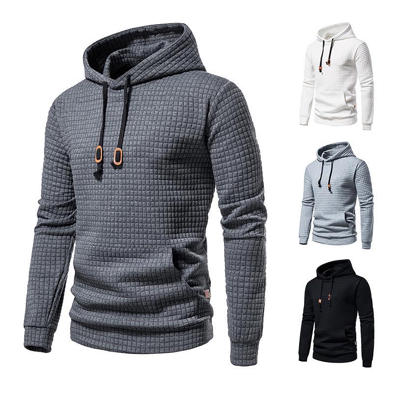2024 Herren Europäische Größe Kapuzenpullover mit Karo-Jacquard