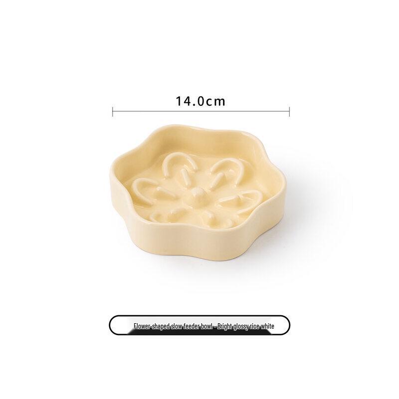 Changbaosen Ceramic Flower Slow Feeder Pet Bowl