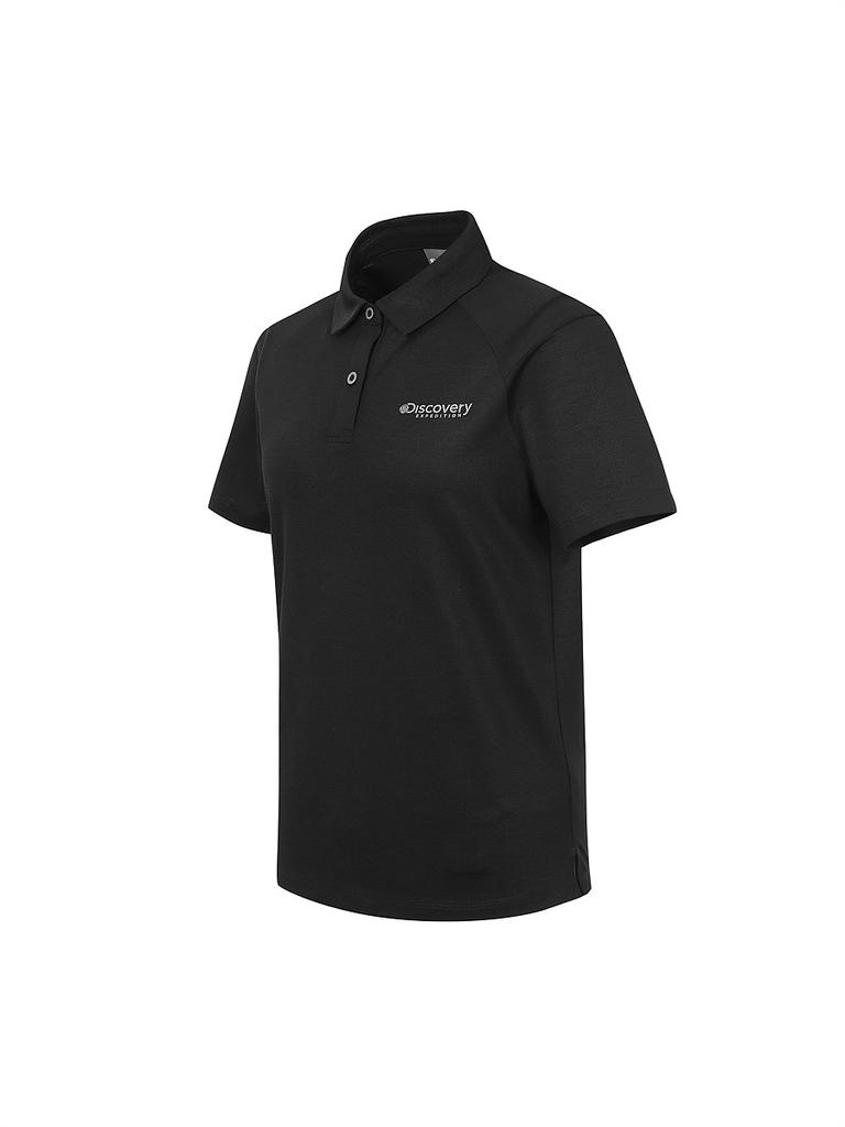 DISCOVERY EXPEDITION Women'S Raglan Uv Protection Polo Shirt (Black)