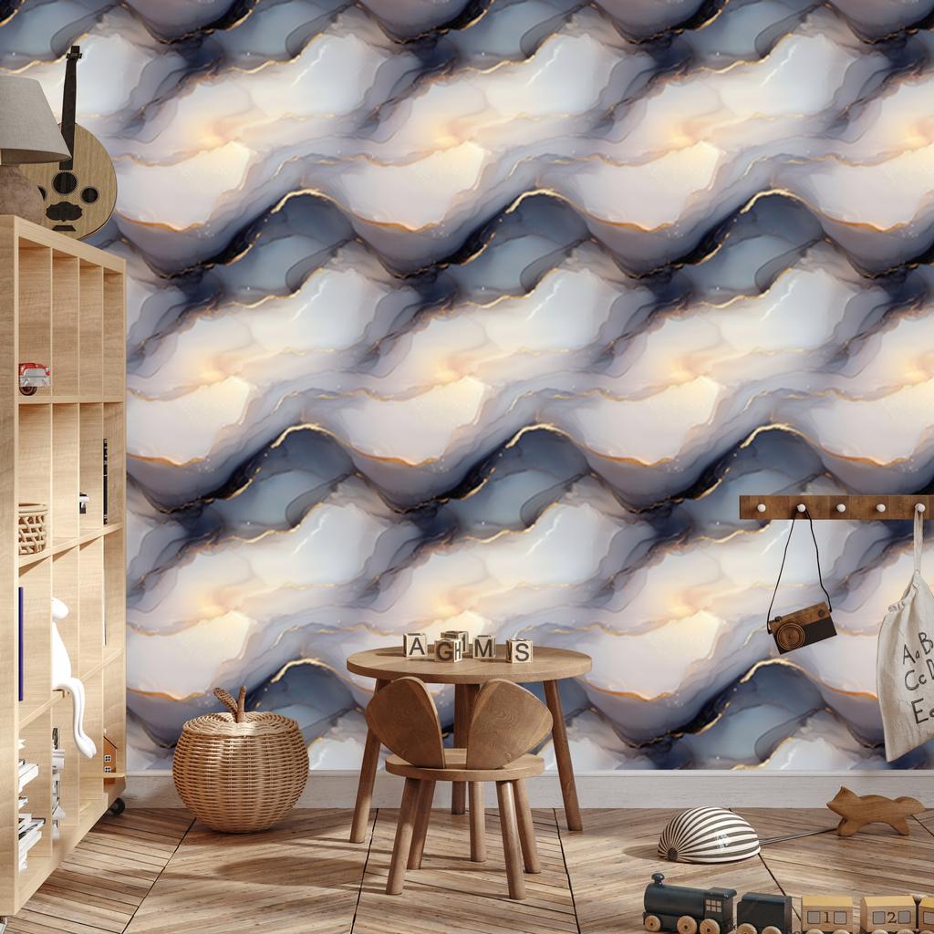 Ink Wallpaper Light Gray, Gray and Cream 50x1000