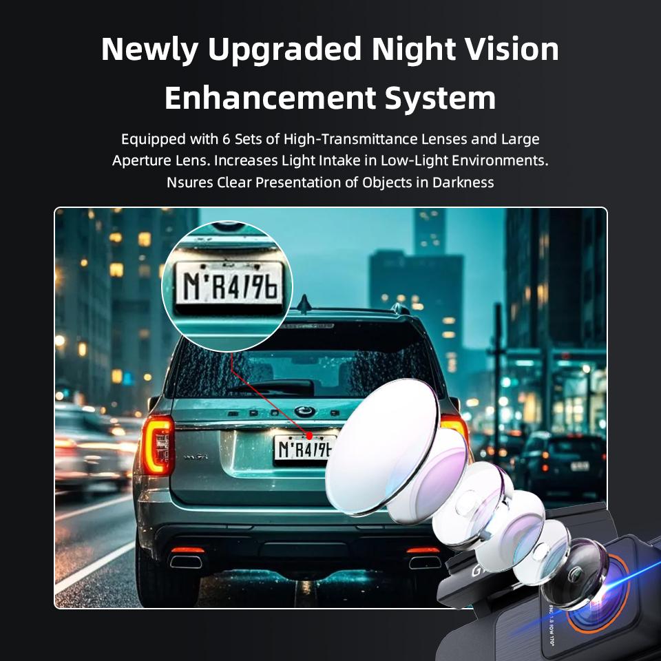 E-ACE Mini Dashcam 4K Car DVR 3.2 IPS Screen Support GPS Speed Display APP WIFI Control 2.5K Rear View Camera 2025 New