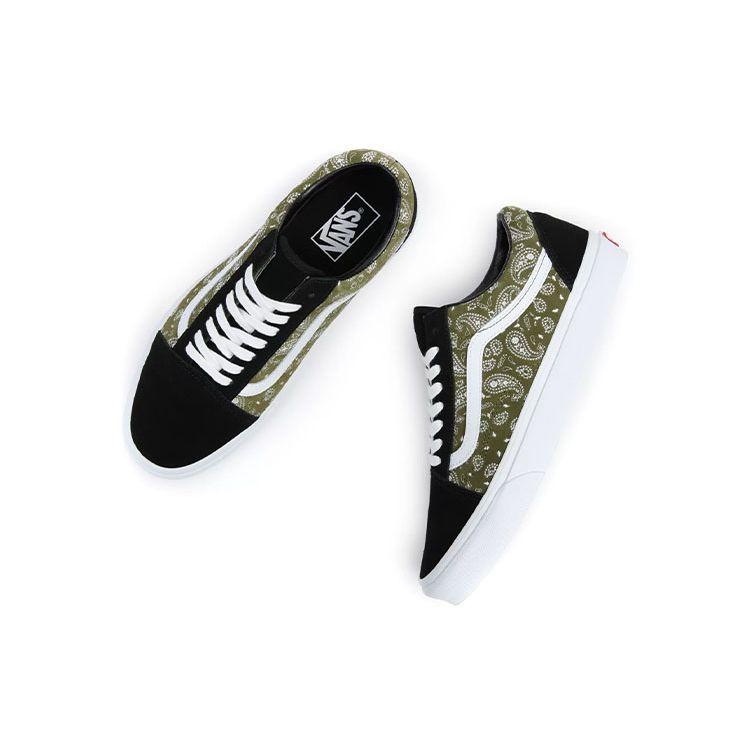 Vans Old Skool Paisley - Black Olive Unisex Sneakers Green VN0A5JMIBKO