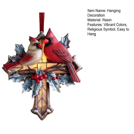 Bird Christmas Ornament Christian Symbol Hanging Decoration Bird And Faith Token Ornament for Xmas Tree