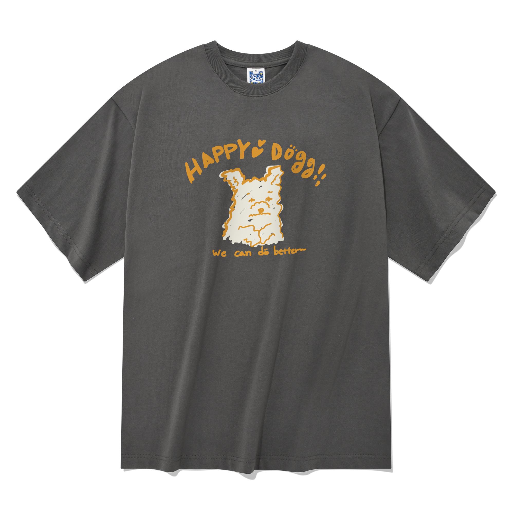 Radineo Happy Doggy Short Sleeve T-Shirt Gray Xl