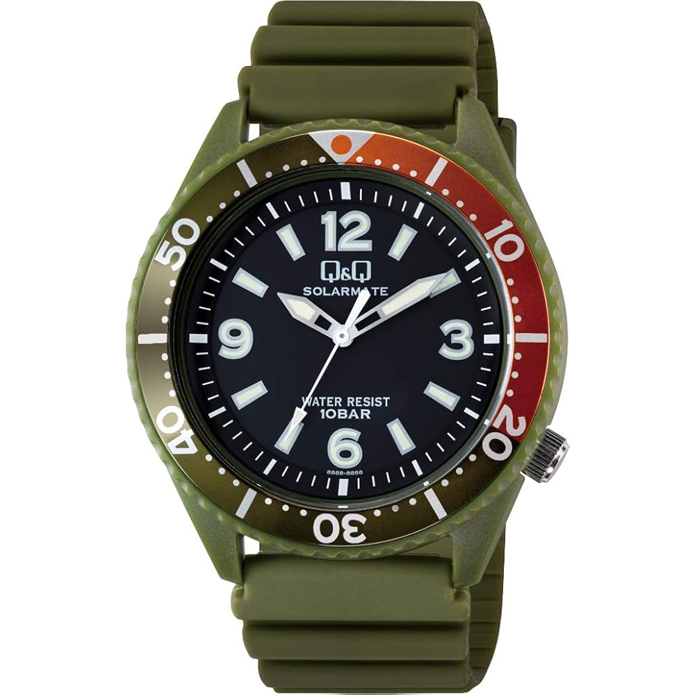 Citizen QQ Solar Watch 10 ATM Water Resistant Analog Urethane Strap H064-006 Men s Khaki