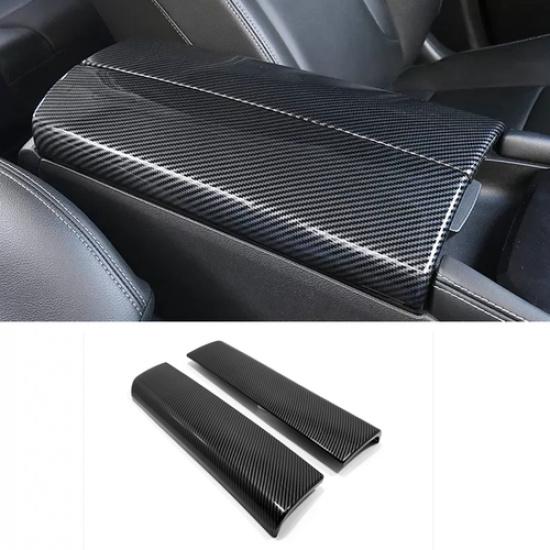 Carbon fiber look Central Storage Box Decor Cover For Nissan Rogue -2024