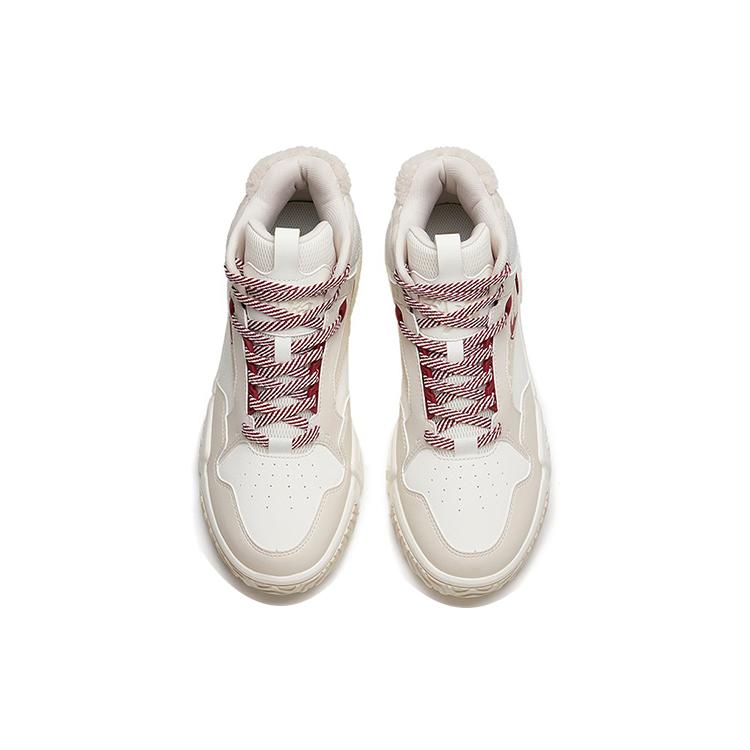 Anta Flame Slip Resistant Mid top Skateboard Shoes Men's White Gray 112238090R-4