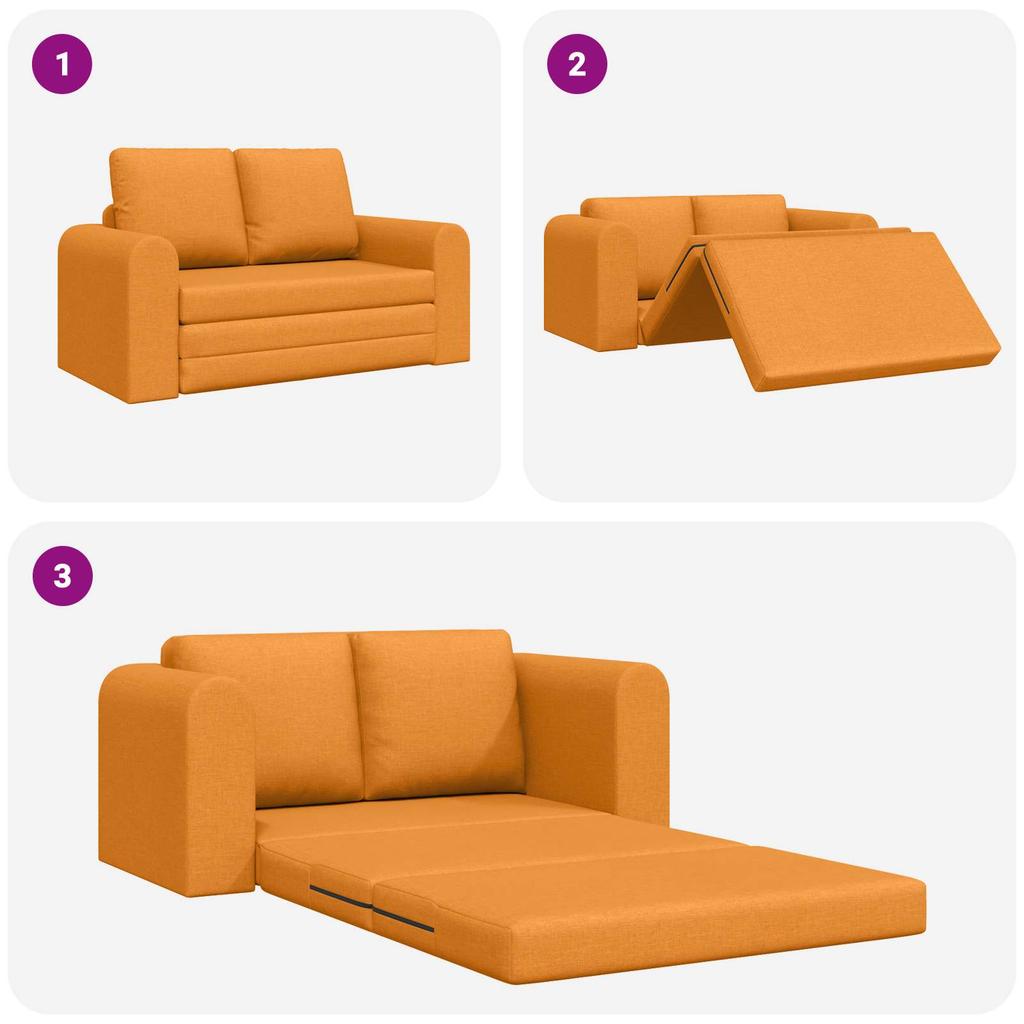 Sofa Bed 60 Cm Dark Yellow Fabric