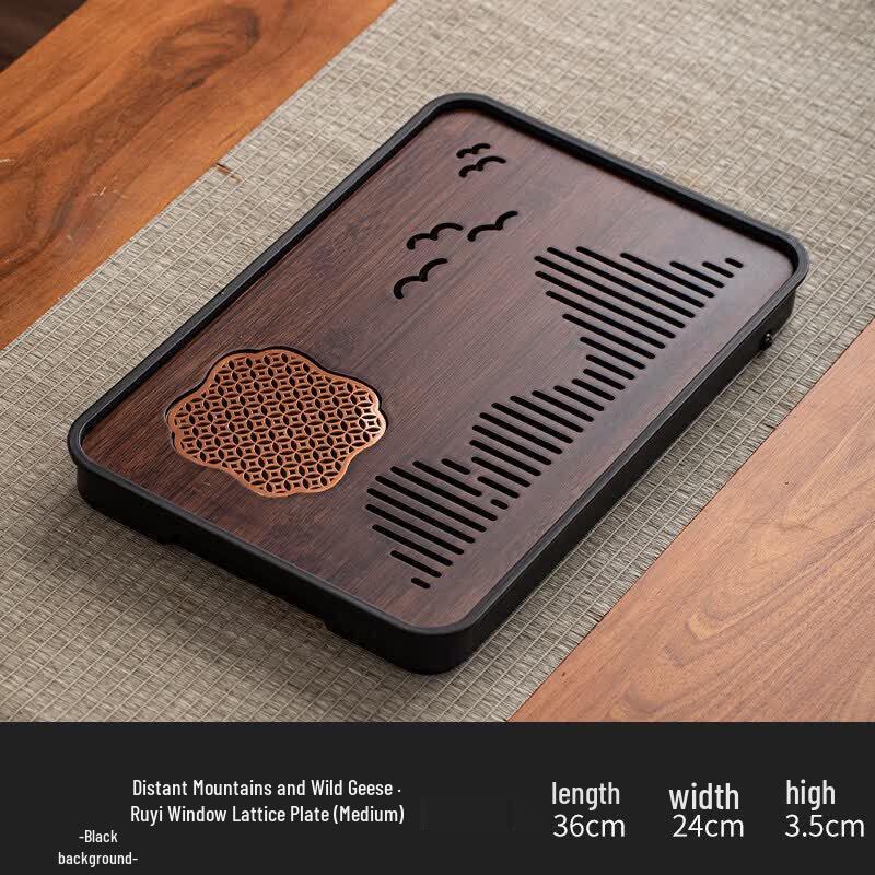 Rectangular Bamboo Tea Tray with Draining