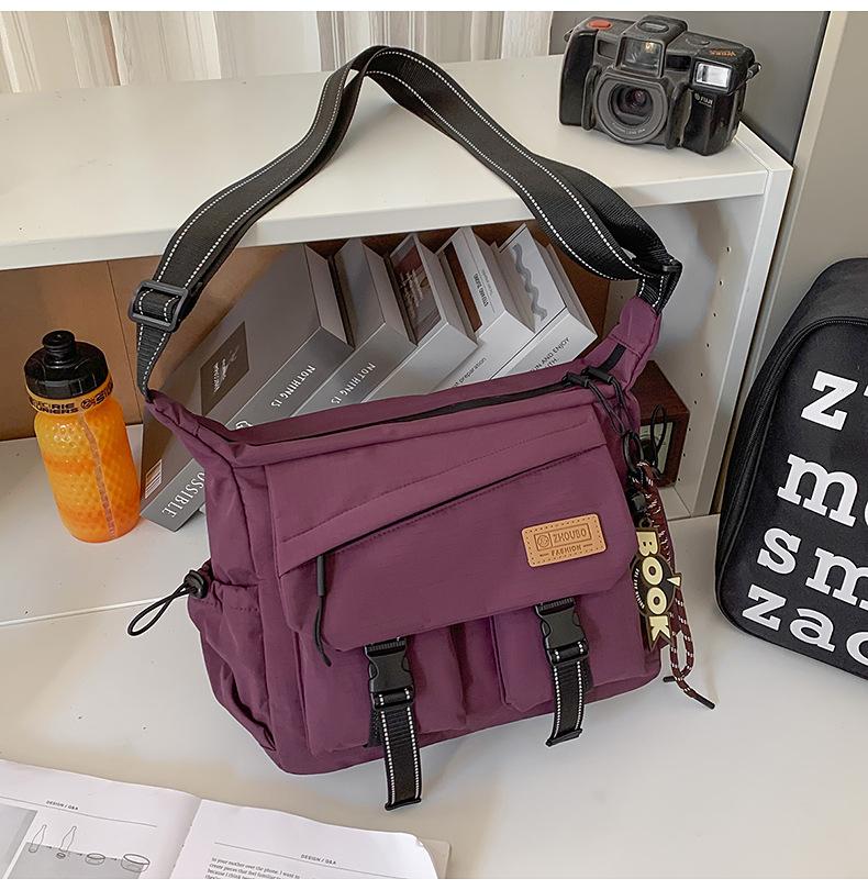 Schoolbag women's messenger bag tide brand ins tooling style Japanese casual men's bag large capacity shoulder bag personalized mailman bag tide