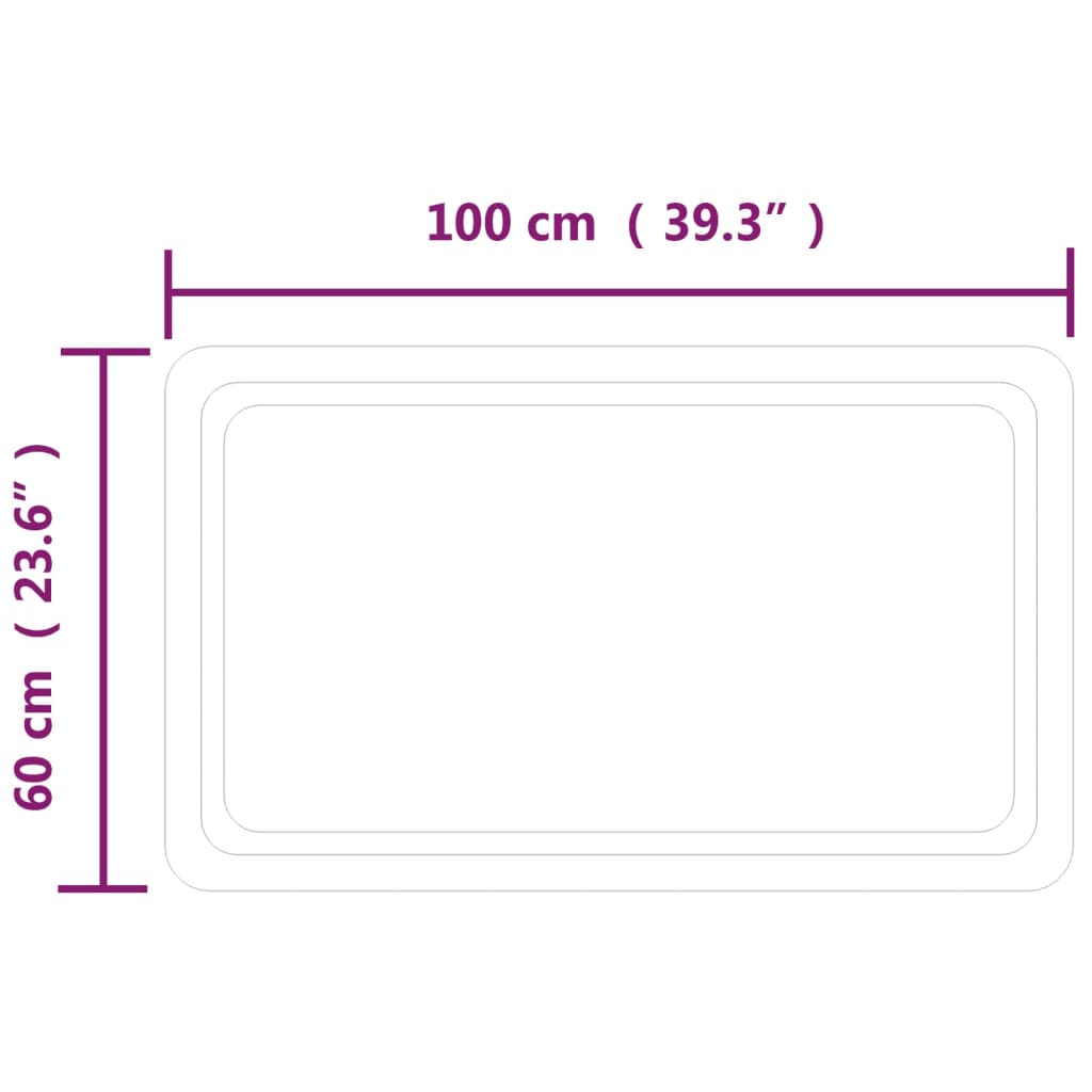 Vidaxl LED Bathroom Mirror, 60X100 Cm