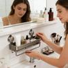 Suction Cup Bathroom Shelf Wall Toiletries Organizer Rack For Bathroom Large Capacity Countertop Rack For Toiletries Home