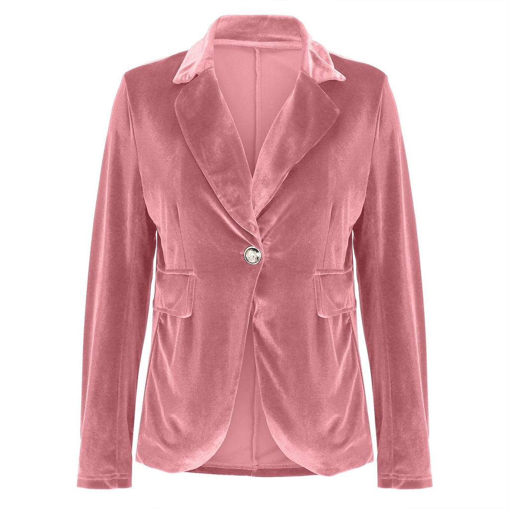 Elegant Women's Solid Color Suit Jacket - Fall/Winter 2025 Collection