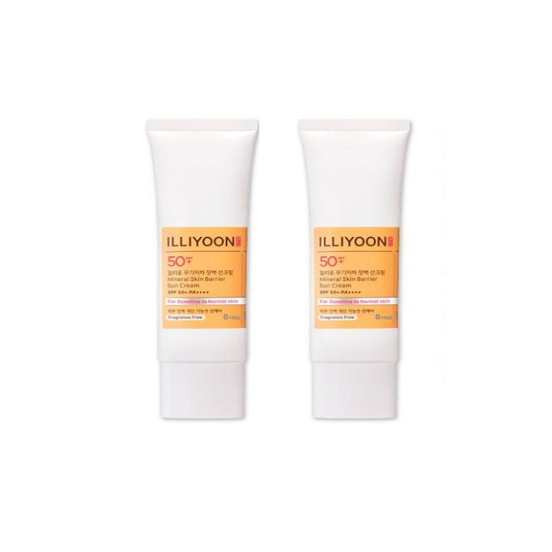 ILLIYOON Mineral Skin Barrier Sun Cream SPF50+ PA++++ 50ml 2pcs Set