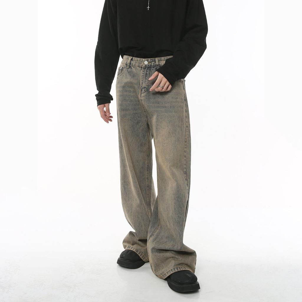 Spring Men's Retro Loose Wide Leg Denim Pants