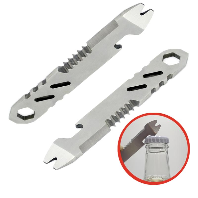 Mini piede di porco in acciaio inossidabile, chiave a brugola multifunzione, apribottiglie, strumento EDC portatile per campeggio all'aperto