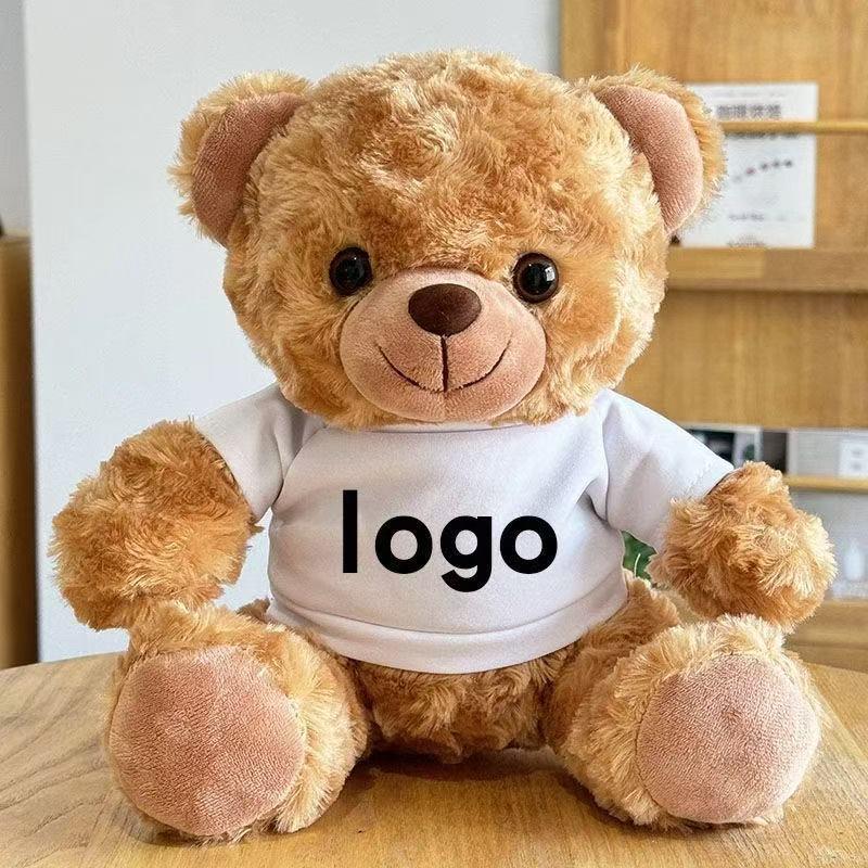 Teddy Bear Plush Toy with Cute Logo and School Emblem Design