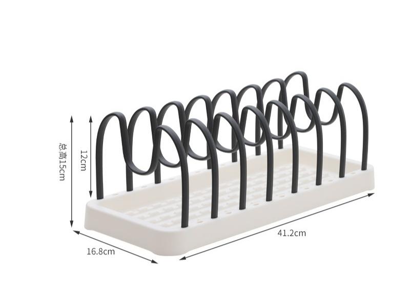 

Household Detachable Bowl Rack Multifunctional Bowl and Dish Plate Cutlery Storage Shelf Kitchen Pot Storage Rack Pot Lid Racks сірий