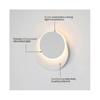 Wandleuchte für Innenbereich 8W Weiß, Moderne LED-Wandleuchte, Kreativ 2 in 1, 360° drehbar, Warmweiß 3000K, L
