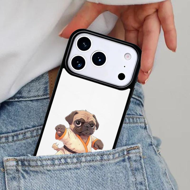 Pug Dog Funny Cartoon Phone Case for iPhone 17ProMax 12 13 14 15 16e 17 Pro Max Plus Air Cover